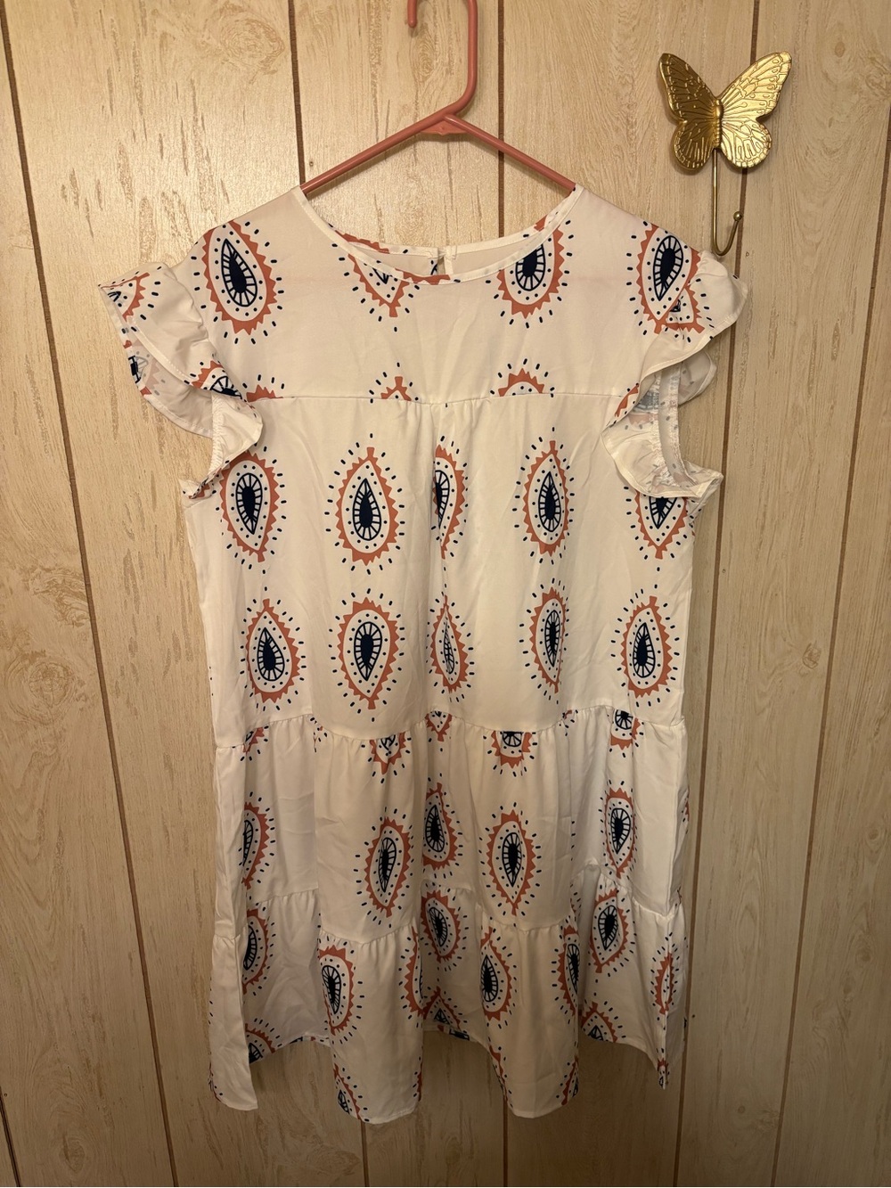 SHEIN Casual All-Over Floral/Paisley Print Round Neck Summer Dress